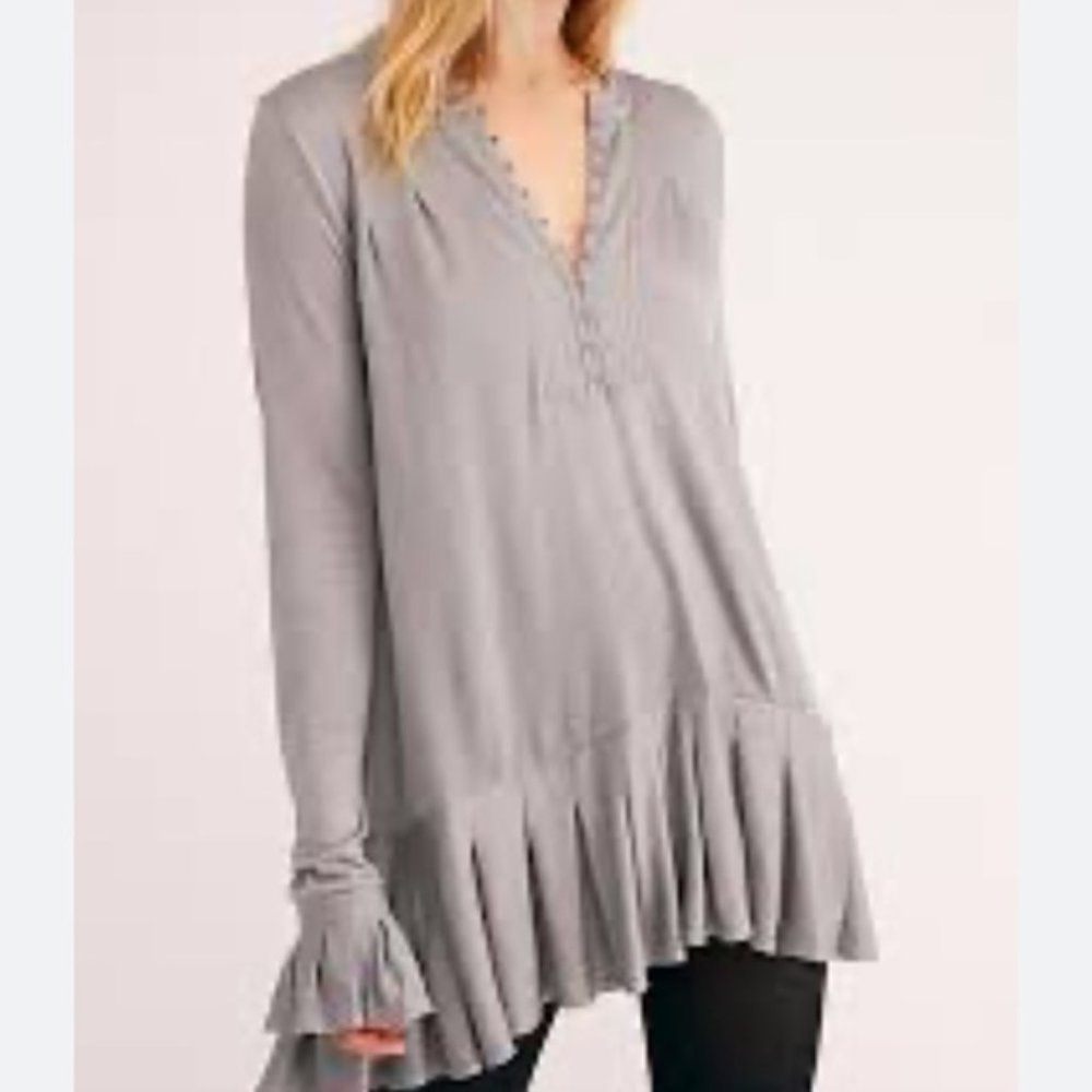 FREE PEOPLE 'Your Girl Tunic' Pink Size M - Picture 2 of 12